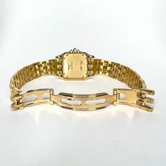 The Cartier Panthere 18K Yellow Gold Women's Diamond Watch 23mm 3.5ct is a timeless classic. This Luxurious Cartier watch is pre-owned, in excellent condition, and comes in an original box with a full warranty from ItsHot.com. Whether you're looking for a classic timepiece or a luxurious statement piece, the  Cartier Panthere 18K Yellow Gold Women's Diamond Watch 23mm 3.5ct is the perfect choice. Each watch can be additionally customized with diamonds (please contact us for details). Classic Yellow Gold Watch Bands With Round Dial, Classic Yellow Gold Watches With Polished Finish, Classic Cartier Diamond Bracelets, Formal Cartier Polished Finish Bracelet, Classic Diamond Bracelet By Cartier, Formal Cartier Polished Bracelets, Formal Cartier Bracelet With Polished Finish, Classic Cartier Yellow Gold Bracelets, Classic Cartier Bracelet In Yellow Gold