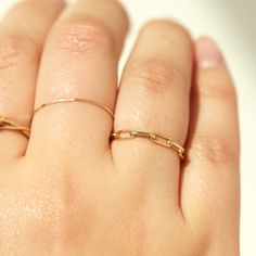 1976 Ring | Recycled Solid 14k Yellow Gold | Catbird Jewelry Modern Oval Link Rings For Everyday, Modern Everyday Rings With Oval Link, Modern 14k Gold Filled Stackable Rings, Modern Stackable 14k Gold Filled Rings, Modern Twist 14k Gold Midi Rings For Everyday, Everyday Yellow Gold Tarnish-resistant Midi Rings, Everyday Modern Twist 14k Gold Midi Rings, Classic Link Chain Ring For Everyday, 14k Gold Link Chain Ring