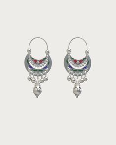 Popping color hints on shiny silver, creating a unique folklore feeling. These drop earrings are your go-to choice when you want to add some bold vintage vibes. Slip them on and let the beads shake with your every move. Come on, discover yourself. You can appear as a retro princes in the cafe, or a tribal queen at the party. 💙❤️🩶 Materials: platinum plated brass Measurement: mm/" in length, mm/" in width Festive Multicolor Sterling Silver Earrings, Traditional Sterling Silver Earrings For Festivals, Traditional Nickel-free Danglers, Festival Dangle Earrings With Silver Beads, Vintage Hoop Earrings For Festivals, Dangle Earrings With Silver Beads For Festivals, Silver Beaded Dangle Earrings For Festivals, Bohemian Sterling Silver Danglers For Festive Occasion, Traditional Silver Beaded Earrings For Pierced Ears