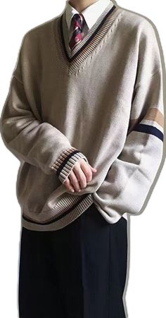 Couples Clothes, Clothes Autumn, Wool Sweater Men, Loose Coats, V Neck Cardigan, Loose Sweater, Wool Sweater, Wool Sweaters, Black Color