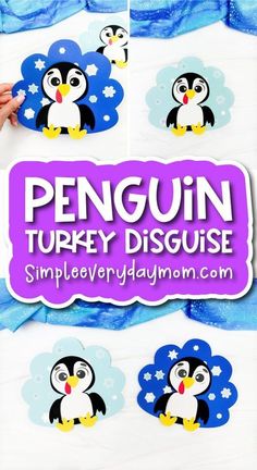 the penguin turkey disguise game is being played with children's hands