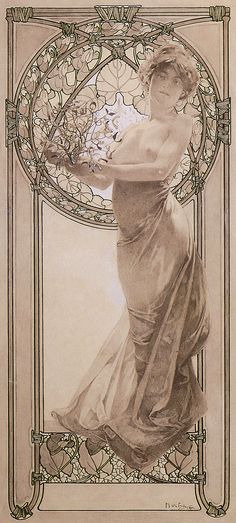 a drawing of a woman in an elegant dress