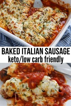 baked italian sausage keto / low carb friendly casserole is an easy and delicious dinner