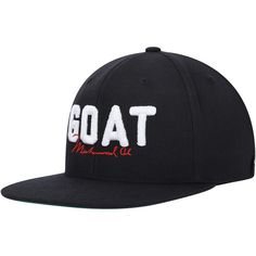 Go toe-to-toe in Muhammad Ali style with this GOAT hat. Crafted by Contenders Clothing, it features striking graphics across the front and a snapback design for a perfect fit. Whether training like Muhammad Ali or enjoying a day in the sun, make any outfit pack a punch with this eye-catching cap. Casual Baseball Cap With Graphic Print And Flat Brim, Casual Baseball Cap With Graphic Print, Letter Print Flat Bill Snapback Hat For Streetwear, Casual Adjustable Snapback Hat With Graphic Print, Snapback Baseball Cap For Skateboarding, Casual Adjustable Graphic Print Snapback Hat, Black Hip Hop Fitted Hat For Streetwear, Casual Flat Brim Baseball Cap With Graphic Print, Black Cotton Hat With Graphic Print