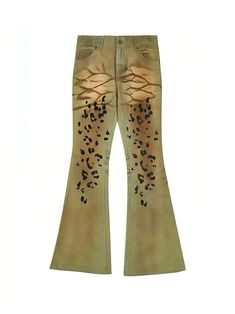 Panthera' Y2k Low Rise Cheetah Print Denim Pants AlielNosirrah Printed Denim Pants, Trendy Pants, Print Denim, Lingerie Costume, Costume Shop, Printed Denim, Casual Streetwear, Today Only, Cami Tanks