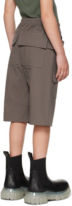 Stretch GOTS-certified organic cotton faille shorts. · Drawstring at elasticized waistband · Four-pocket styling · Flap pockets at front · Locker loop at outseams · Hand-wash Supplier color: Dust Model measures 53.5” / 135.9 cm tall and wears size 10Y. Rick Owens Size: child's height 4Y: 40.9 / 104 cm 6Y: 45.7 / 116 cm 8Y: 50.4 / 128 cm 10Y: 55.1 / 140 cm 12Y: 59.8-60.6 / 152-154 cm Cotton Cargo Shorts With Patch Pockets, Relaxed Fit Cotton Cargo Shorts With Patch Pockets, Utility Cotton Shorts With Side Pockets, Utility Cotton Bermuda Shorts With Patch Pockets, Cotton Bermuda Shorts With Multiple Pockets, Cotton Bermuda Shorts With Patch Pockets, Utility Style Cotton Bermuda Shorts With Cargo Pockets, Relaxed Fit Cargo Shorts With Patch Pockets, Utility Cotton Bermuda Shorts With Cargo Pockets