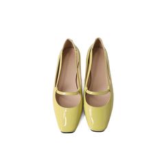 Color: Yellow, Size: 34 Zapatos Mary Jane, Mary Jane Shoes Flat, Square Head, Clothing Catalog, Yellow Shoes, Jane Shoes, Black And Pink, Mary Jane Shoes, Mary Janes