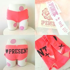 Rare, Brand New W/Tags V.S. Pink Vintage Boyshort Panty, "I Presents" In Bright Neon Pink-Orange With Black Letter Details...Price Is Firm!! Material: 94% Cotton, 6% Spandex Size: Small (Fits More Like A Medium In My Opinion) Low Rise Boyshort Part Of A Sold Out 2011 Collection - Collector's Item A True Collectors Item! Sexy Ruching On Sides With Delicate Black Bows! No Refunds Please No Trades Smoke Free/Pet Free Home Ships Next Day Except Weekends **************Price Is Firm!************* [Lim Pink Stretch Brief Shorts, Trendy Pink Short Sleepwear, Trendy Short Pink Sleepwear, Pink Short Bottoms For Sleepover, Pink Stretch Shorts For Sleepover, Stretch Pink Shorts For Sleepover, Trendy Brief Bottoms For Loungewear, Pink Stretch Short Sleepwear, Trendy Pink Bottoms For Pajama Party