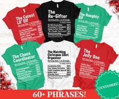 Get in the holiday spirit with our Nutritional Facts Matching Family Christmas Shirts--perfect for group matching Christmas outfits and funny holiday party shirts! These festive matching pajama shirts are sure to add laughs and cheer to your holiday gatherings.🎉👔 ------------------------------------------------------------------------------------------------------ 1. MAKE SURE THAT YOU HAVE READ ALL PERTINENT INFORMATION AND YOU HAVE SCROLLED THROUGH ALL OF THE PHOTOS. 2. ONCE THAT HAS BEEN CO Christmas Family Pj Shirts, Group Matching Outfits, Christmas Tshirt Ideas Family, Funny Family Christmas Pajamas, Funny Family Christmas Shirts, Family Holiday Shirts, Holiday Shirt Ideas, Matching Family Christmas Shirts, Matching Christmas Outfits