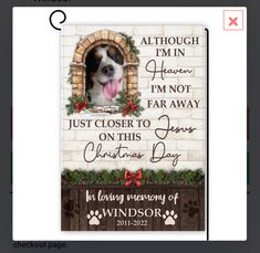 a christmas card with a dog sticking its tongue out