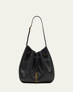 Saint Laurent "Paris VII" hobo bag in grained deer leather     Adjustable shoulder strap    Drawstring closure with YSL accent     Golden hardware     Approx. 11.8"H x 9.8"W x 1.2"D    Professional cleaning recommended    Made in Italy Luxury Pebbled Leather Hobo Bag With Gold-tone Hardware, Luxury Pebbled Leather Bucket Bag Satchel, Luxury Pebbled Leather Bucket Bag, Luxury Pebbled Leather Satchel Hobo Bag, Luxury Pebbled Leather Hobo Bag For Daily Use, Luxury Pebbled Leather Hobo Bag, Luxury Pebbled Leather Hobo Bag For Formal Events, Ysl Hobo Bag, Ysl Hobo