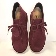 Clark’s Originals Kid Desert Boot Plum Suede Size 1w Leather Upper Nwot. Shoes Have Never Been Worn. Burgundy Leather Shoes With Round Toe, Burgundy Leather Shoes With Branded Insole And Round Toe, Burgundy Leather Shoes With Round Toe And Branded Insole, Casual Burgundy Boots Medium Width, Suede Leather Shoes With Round Toe For Walking, Casual Burgundy Leather Boots, Kids Deserts, Desert Boot, Clarks Originals