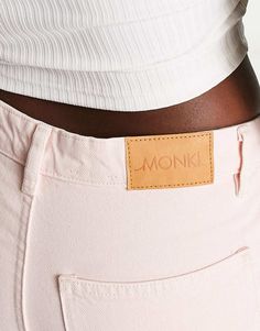 Jeans by Monki The denim of your dreams Straight fit Belt loops Five pockets Branded patch on back Pink Straight Leg Denim Jeans, Pink Denim Jeans With Pockets, Pink Denim Pants With Five Pockets, Pink Mid-rise Cotton Jeans, Trendy Pink Jeans With Five Pockets, Pink Cotton Bottoms With Patch Pockets, Trendy Pink Flare Jeans With Five Pockets, Pink Straight Leg Jeans With Pockets, Pink Denim Flare Jeans With Five Pockets