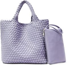 Amazon.com: KALIDI Woven Tote Bag, Women Macaron Soft Leather Weave Handbag Purse Wrist Bag Large Capacity Work Shopping Travel Daily : Clothing, Shoes & Jewelry Leather Weave, Tote Beach Bag, Wrist Bag, Woven Handbags, Perfect Handbag, Travel Shopping, Woven Tote Bag, Straw Tote, Leather Weaving