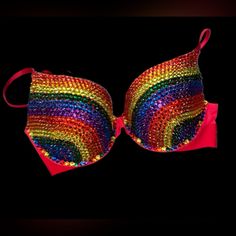 Welcome, Gorgeous Sparkly Crystal Rhinestone Bra! Made To Last Permanent Design Can Be Worn Many Times With All Different Outfits For Dancers Or Costumes! Looks Fab Underneath A Sheer Top Or Dress! Colours;Siam Red Green Yellow Orange Purple & Blue Design:Stripe To Make Colour Changes;Add To Bundle Comment Or Send A Message, Style; Standard Padded Cups If You Would Like Extra Padding Or Natural Boost (No Padding) Or Don’t See Your Size Available Please Add To Bundle To Discuss Comment Or Send A Bling Bras, Bling Bra, Classic Glam, Rhinestone Bra, Rave Bra, Red Bra, Red Green Yellow, Different Outfits, Make Color