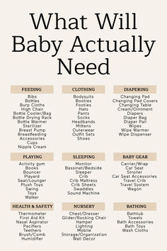 what will baby actually need?