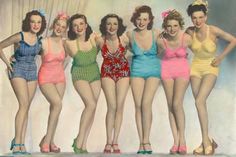 Photo: Women Posing in Bathing Suits : 24x16in Shapewear Bathing Suit, Bikinis Retro, Bathing Costumes, Vintage Bathing Suits, Vintage Swim, Look Retro, Vintage Swimwear, Vintage Swimsuits, Vintage Tv