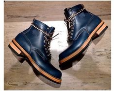 Handmade navy blue dress boots, men lace up combat boots, leather formal boot men on Storenvy Combat Boots Dress, Quality Leather Boots, Mens Dress Boots, Boots Dress, Custom Design Shoes, Lace Up Combat Boots, Mens Boots Fashion, Mens Leather Boots, Dress Boots