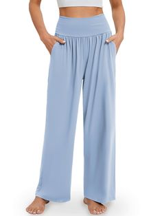 PRICES MAY VARY. Comfy Flowy Pants: Pajama pants, lounge pants, casual pants, palazzo pants, yoga pants, wide leg pants, cozy yoga pants, high waisted and stretchy sweatpants for a comfy look. You can get a lot of use from it The Yoga Pants: Elasticized high-rise waistband for a flexible fit, solid color design. Deep pockets on the side hold your essentials. The cut and fabric of these pants combine for a beautiful, fun and elegant look, and they shine when worn for movement arts Occasions: You Cozy Yoga, Pants For Women Casual, Cozy Sweatpants, Wide Leg Yoga Pants, Leg Yoga, Plus Size Yoga, Lounge Pants Womens, Wide Leg Sweatpants, Casual Sweatpants