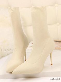 Lasaky - Stylish Womens Ankle Boots in Apricot with Pointed Toe, Stiletto Heel, and Exquisite Glove Booties Design Elegant Gloves, Flat Booties, Elegant Flats, Chic Flats, Ankle Boots For Women, Comfy Chic, Heel Ankle Boots, Casual Heels, Comfortable Flats