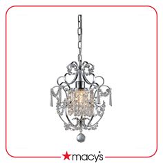 a chrome finish chandelier with crystal drops