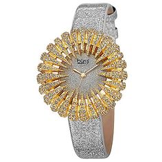 Analog Party Watches, Crystal Bling Watches, Crystal Watches With Rhinestones, Crystal Round Watches With Rhinestones, Round Crystal Watches With Rhinestones, Gold Crystal Diamond Watch For Party, Crystal Watch As A Gift, Round Crystal Watch As Gift, Silver Bling Jewelry And Watches As Gift