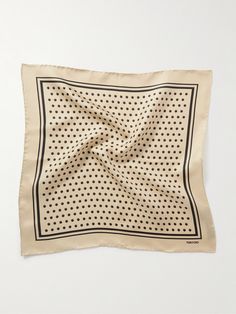 TOM FORD's pocket square has been crafted in Italy from fluid silk-twill so it's perfect for unstructured folds. It's patterned with polka-dots and finished with rolled edges. Tom Ford Collection, Pocket Square Pattern, Silk Twill, Mr Porter, Pocket Square, Tom Ford, Polka Dot, Porter, Polka Dots