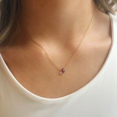 This dainty birthstone necklace carries a genuine purple teardrop amethyst on a dainty and simple gold filled, sterling silver or 14k gold chain. Amethyst is the February Birthstone. Also available in many gemstones and birthstones in the drop down menu.   The model is wearing the amethyst teardrop necklace. February's birthstone.  We make quality jewelry from our studio in New York City. We are a business you can trust having operated since 2005. Jewelry is handmade using only the highest quality materials and handpicked genuine gemstones.  All jewelry is beautifully wrapped in tissue and placed in a kraft box inside a logo drawstring pouch. This makes for great gift giving. If you need your order by a certain date, it is very important to send us a message on Etsy directly after you plac Teardrop Pendant Crystal Necklace With Birthstone For Gifting, Teardrop Pendant Birthstone Crystal Necklace For Gift, Teardrop Pendant Crystal Necklace With Birthstone As Gift, Gift Crystal Teardrop Pendant Necklace With Birthstone, Delicate Everyday Birthstone Gemstone Necklace, Delicate Birthstone Necklace With Gemstone, Everyday Delicate Birthstone Necklace, Delicate Birthstone Crystal Necklace For Everyday, Delicate Everyday Birthstone Crystal Necklace