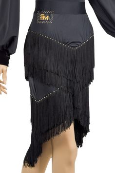 Soft stretch-knit exclusive skirt Asymmetric silhouette Cascading fringe Rhinestone trim Elastic waistband Western Chic Fashion, Practice Wear, Western Outfits Women, Fringe Skirt, Rhinestone Trim, Western Chic, Dance Fashion, Top Selling, Western Outfits