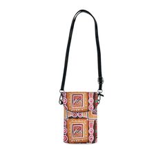 Brown Orange Green Aztec Pattern Crossbody Cell Phone Wallet Purse - Bags Travel Crossbody Shoulder Bag With Card Slots, Trendy Multicolor Portable Phone Bag, Daily Use Crossbody Pouch With Cell Phone Pocket, Trendy Portable Multicolor Phone Bag, Travel Phone Shoulder Bag With Card Slots, Multicolor Wallets With Mobile Phone Bag For Everyday, Casual Phone Shoulder Bag With Card Slots, Casual Shoulder Phone Bag With Card Slots, Daily Use Phone Pouch Bag With Adjustable Strap