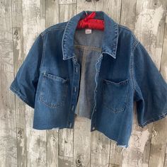 New With Tag, No Boundaries Denim Bolero Short Sleeve Jean Jacket Buttons Up, Has Two Front Pockets, Crop Style, Size Xxl 19 Denim Bolero, Short Sleeve Jean Jacket, Demin Jacket, Crop Style, Cropped Style, Jacket Buttons, No Boundaries, Crop Jacket, Jean Coat