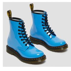 New, No Box And No Label. Perfect Conditions. No Damage Or Broken. Size 6 Color Blue Only A Reasonable Offer Blue Doc Martens, Shoes Dr Martens, Patent Leather Boots, Dr. Martens Boots, Woman Colour, Leather Boots, Combat Boots, Patent Leather, Bootie Boots