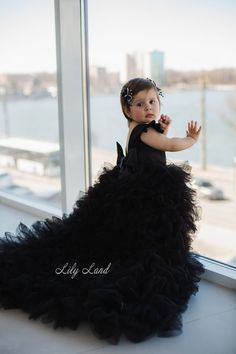 Princess Outfit, Baby Birthday Dress, Pageant Gown, Princess Flower Girl Dresses, Black Birthday, Infant Flower Girl Dress, Pageant Gowns, Dress Princess, Princess Outfits