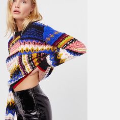 Retail Price: $148 New With Tags Sizing: S= 4-6, M= 8-10, L= 12-14 Free People Super Cozy Pullover Sweater Featuring A Multicolored Design, Boxy Silhouette, Cropped To The Natural Waist. Nwt Measurements: Bust 40” Length 22” Sleeve Length 25” - Size Small Fabrics: No Trade - Offer Considered - Bundle Discounts Please Use The ‘Offer’ Button To Submit An Offer Multicolor Cropped Sweater For Fall, Chic Multicolor Winter Sweater, Multicolor Cropped Sweater For Spring, Multicolor Cropped Winter Sweater, Chic Multicolor Sweater, Spring Multicolor Cropped Sweater, Casual Multicolor Cropped Sweater, Chic Fitted Multicolor Sweater, Knit Vests