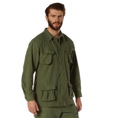 PRICES MAY VARY. 100% Cotton Imported Button closure Machine Wash JUNGLE FATIGUES: Our Vintage Vietnam Fatigue Rip-Stop Shirts are inspired by a reliable classic that has proven itself on the field. These long-sleeve fatigue shirts perform well in warm weather, and are great for when you’re working outside, playing a few rounds out in the field, or casually strolling through the day. LIGHTWEIGHT AND COMFORTABLE: These breathable fatigues are made of durable, 100% cotton rip-stop material that’ll Cotton Camp Shirt With Pockets And Long Sleeves, Long Sleeve Cotton Camp Shirt With Pockets, Cotton Long Sleeve Camp Shirt With Pockets, Spring Long Sleeve Camp Shirt With Pockets, Retro Long Sleeve Top With Pockets, Retro Shirt With Pockets In Relaxed Fit, Retro Shirt With Pockets And Relaxed Fit, Retro Relaxed Fit Shirt With Pockets, Vintage Long Sleeve Camp Shirt With Relaxed Fit