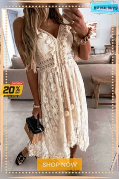 Women's Lace Sling Big Dress Solid Color Long Dress Beige Mini Suspender Dress For Summer, Beige Midi Sundress For Party, Beige Sleeveless Dress For Beach Season, Chic Sling Sundress For Day Out, Summer Sling Suspender Dress, Chic Sling Dress For Brunch, Beige Summer Sundress For Party, Beige Spaghetti Strap Maxi Dress For Beach Season, Beige Spaghetti Strap Sundress For Beach Season