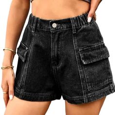 Elevate your summer wardrobe with our stunning tone women's denim shorts from the 2024 Summer Collection. These trendy-forward shorts feature a straight, loose silhouette, high-waist design, and cargo-inspired detailing for a unique and fashionable look that will turn heads wherever you go.Distinctive Features: Fashion-Forward Design: These denim shorts are a must-have for any fashionista looking to stay on-style and make a statement. Straight Silhouette: The straight fit of these shorts offers a flattering and comfortable shape for all body types. Vibrant Color: Available in a range of rich, radiant colors, these shorts are sure to add a pop of colorful to any outfit. Loose Fit: Made with a baggy fit, these shorts offer both style and comfort, allowing you to move freely and confidently. Cargo Shorts Women, Toned Women, Denim Cargo Pants, Zipper Shorts, Denim Patterns, Shorts Cargo, High Waisted Shorts Denim, Denim Shorts Women, Short En Jean