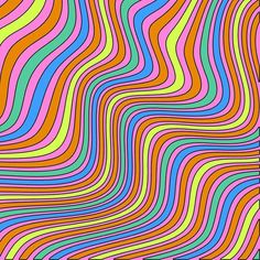 an abstract background with wavy lines in pink, blue, green and orange colors illustration