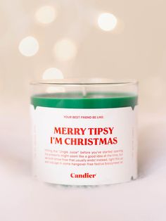 Candier-Merry Tipsy Candle - Leela and Lavender Jingle Basket, Gentle Aesthetic, Xmas Candles, Xmas 2024, Candle Obsession, Cute Gifts For Friends, Food Candles, Wardrobe Pieces, Cute Candles