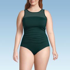 When packing for your next vacation, reach for a swimsuit that gives you confidence, coverage and plenty of glamour. Meet our mesh one-piece. In a high-neck style that gives you coverage where you want it most, this stylish new suit also features an eye-catching mesh detail. And thanks to the tummy-targeted smoothing control, you’ll feel confident and comfortable all day long. Sleeveless Nylon Tankini For Poolside, Nylon Sleeveless Tankini For Sunbathing, Sleeveless Nylon Swim Dress, High Neck Swim, Cupshe Swimsuits, High Neck One Piece, Family Women, Plunging One Piece Swimsuit, High Neck Sleeveless