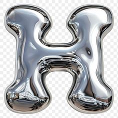 the letter h made out of chrome foil