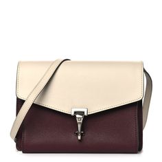 This is an authentic BURBERRY Derby Calfskin Bi-Color Small Macken Crossbody Bag in Mahogany Red and Limestone. This sleek crossbody shoulder bag is crafted of rich textured leather and checked canvasin a structured design with a rear zipper pocket, a rigid base, and polished silver hardware accents. The clasp opens to Burberry check fabric compact interior with a patch pocket. This is an excellent choice for day or evening, from Burberry! Luxury Burgundy Bags With Silver-tone Hardware, Business Burgundy Bags With Palladium Hardware, Luxury Burgundy Shoulder Bag With Adjustable Strap, Luxury Burgundy Crossbody Shoulder Bag, Burgundy Crossbody Flap Bag For Formal Occasions, Formal Burgundy Crossbody Flap Bag, Burgundy Evening Crossbody Flap Bag, Burgundy Leather Shoulder Bag With Palladium Hardware, Burgundy Leather Shoulder Bag With Silver-tone Hardware