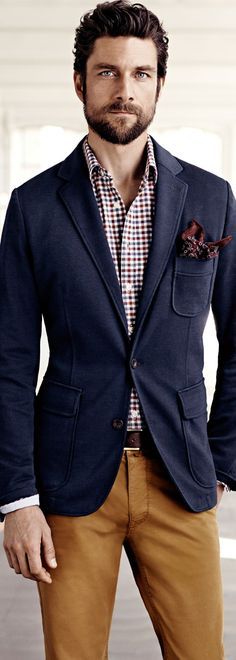 navy and tan mens wedding - Google Search Cedric Bihr, Navy Blazer Men, Gentleman Mode, Don Pedro, Beat Generation, Neue Outfits, Style Savvy, Men Summer