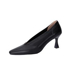 Looking for a stylish and sophisticated pair of black pumps? Then check out our gorgeous black kitten heel pumps! Made from premium leather. these pumps feature a sleek v-cut design and slip on style for easy wear. Plus. the kitten heel provides just the right amount of lift while still keeping you comfortable all day long. Upper: Leather Lining: Leather Outsole: TPR Toe: Square Toe Closure: Slip on Heel: 7.5cm/3'' Color: Black. Nude. White is_handmade: Yes Office Kitten Heels With Padded Heel And Square Toe, Black Square Toe Kitten Heels For Work, Elegant Slip-on Court Shoes With Deep Heel Cup, Chic Slip-on Court Shoes With Padded Heel, Sleek Kitten Heels For Business In Spring, Sleek Spring Kitten Heels For Business, Chic Slip-on Court Shoes With Sculpted Heel, Business Slip-on Court Shoes With Sculpted Heel, Business Court Shoes With Sculpted Heel Slip-on