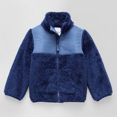 Bundle him up in this cute and cozy Okie Dokie boys' two-tone navy blue sherpa jacket. It's made from soft fleece and features long sleeves, a midweight, a full-zip front for easy on and off, and two front slip pockets to keep his hands warm. Pair with jeans and boots on brisk days. Closure Type: ZipperPockets: 2 Front Slip PocketsSleeve Length: Long SleeveWarmth Factor: MidweightOuterwear Length: MidFiber Content: 100% PolyesterFabric Description: FleeceCoat Style: Fleece JacketsCollar: Zip Col Fleece Jackets, Okie Dokie, Boys Fleece, Sherpa Jacket, Hand Warmers, Fleece Jacket, Jeans And Boots, Coats Jackets