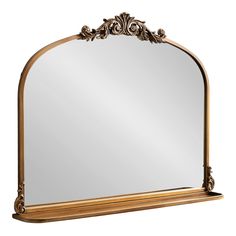 PRICES MAY VARY. 35% Mdf, 35% Glass, 30% Metal Ornate Mirror Frame: This wall mirror features an ornate, baroque-inspired frame with a decadent garland overlay and arched shape to add some traditional glam to your home decor Functional Shelf: A new addition to the Arendahl collection, this arched mirror features a fully-functional shelf to hold keepsakes, decorative accents, or everyday items Versaitle Vintage Mirror: This antique mirror makes a beautiful conversation piece on your wall as a fir Vanity Bathroom Mirror, Mirror Over Fireplace, Nursery Mirror, Functional Shelf, Traditional Home Design, Arched Wall Mirror, Mantle Mirror, Arched Wall, Mantel Mirrors