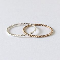 1 Twisted Stacking Ring - Sterling Silver or 14k Gold Filled / Jewelry / Gifts for Her / Stackers / Simple Modern Minimal Minimalist Adjustable Twisted Rings, Minimalist Twisted Rings For Everyday, Minimalist Twisted Rings For Everyday Wear, Minimalist Twisted Everyday Rings, Minimalist Twisted Jewelry For Anniversary, Minimalist Twisted Yellow Gold Jewelry, Adjustable Twisted Jewelry For Everyday, Minimalist Twisted Gold Jewelry, Dainty Twisted Yellow Gold Jewelry