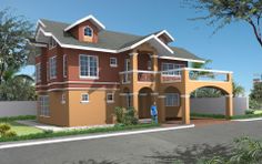 this is an artist's rendering of a two story house