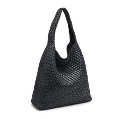 – Item Type: Hobo shoulder Handbag  – Material: Vegan Leather – Closure: Magnet –  Exterior Details: Woven All-Over –  Inside Features: Unlined, Removable Pouch –  Handle Drop: 7″ Extras: Removable Zipper Pouch –  Dimensions: 15.25″ L x 5.5″ W x 13″ H Elevate Your Style with Refined Sophistication Introducing the Luxury Quality Woven Hobo Shoulder [...] Net Making, Athleisure Accessories, Melie Bianco, Leather Making, Sustainable Bag, Chevron Ring, Quality Handbags, Chic Bags, Large Shoulder Bags