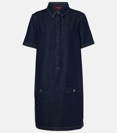 Interlocking G denim minidress in blue - Gucci | Mytheresa Gucci Denim, Gucci Sweater, Gucci Outfits, Color Name, Hat Shop, Dark Denim, Denim Shirt, Denim Dress, Day Dresses